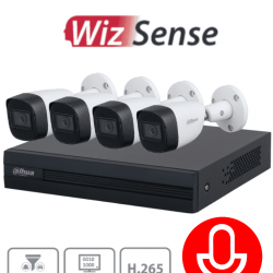 Kit de 4 Canales 5 Megapixeles con Audio/ WizSense/ Cooper-I/ H.265