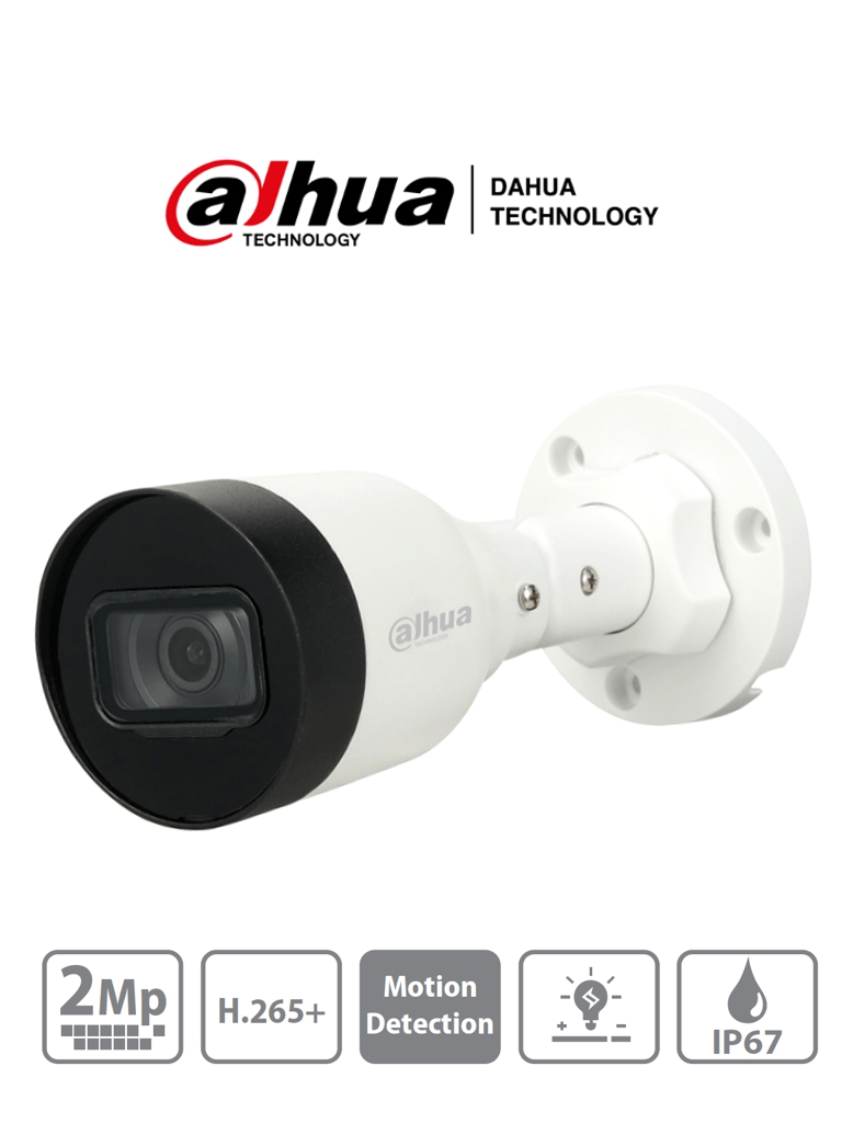 Camara IP Bullet 2 MP/ H.265+/ 20 Fps